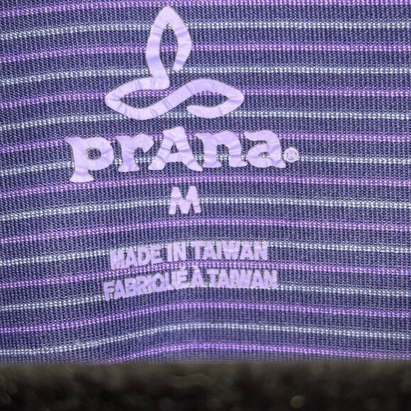 prAna Striped Perry Long Sleeve Hooded Pullover Top Purple Size Medium - Picture 3 of 7